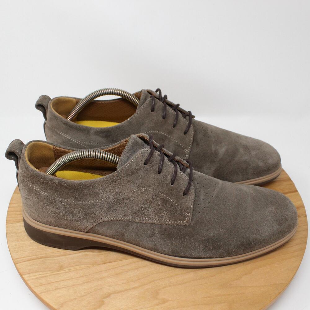 Gray Suede Derby Shoes - Men's Classic Lace-Up